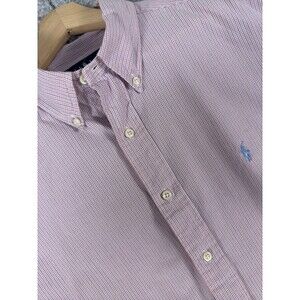 Polo Ralph Lauren Shirt‎ Mens Large Button Pink Grid Graph Check Blake